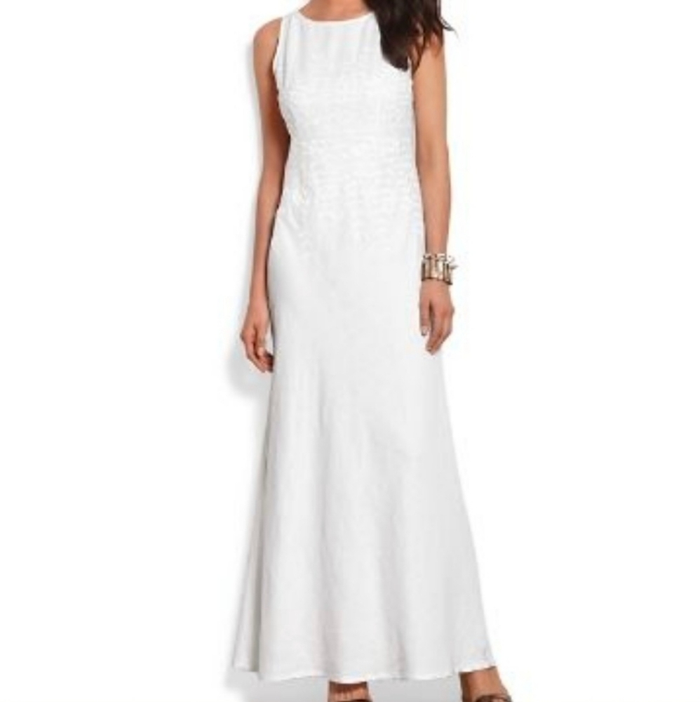 NWT Tommy Bahama Two Palms Embroidered Linen Maxi Dress